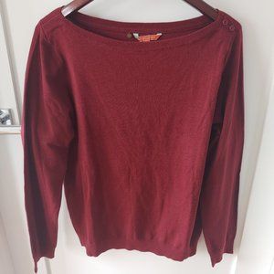 Modcloth Charter School Sweater Burgundy Womens L